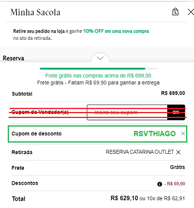 Cupom de Desconto Reserva